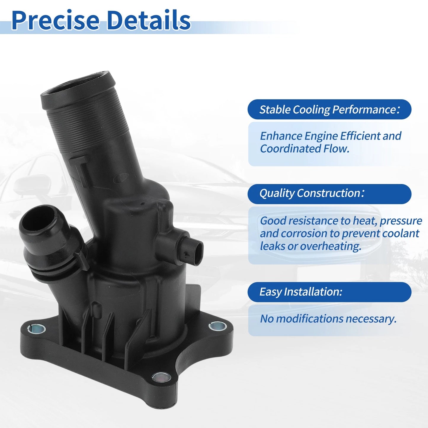 Engine Coolant Thermostat Housing for Volvo S60 S80 S90 XC60 XC70 XC90 (2001-2023)
