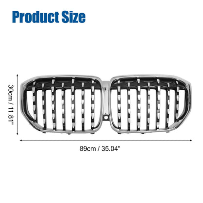 Front Hood Bumper Grille for BMW X5 (2000-2006) - Silver Tone