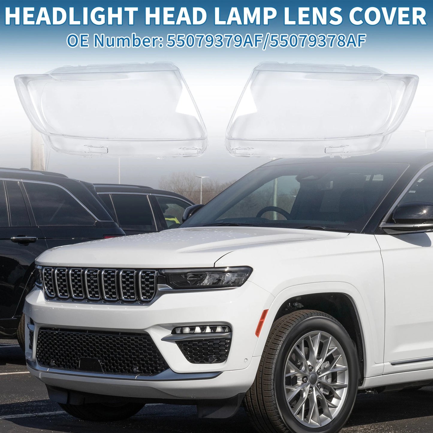 Car Front Left Right Headlight Lens Covers for Jeep Grand Cherokee (2001-2003)