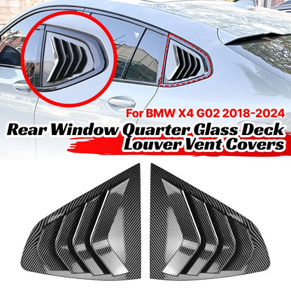 Rear Window Quarter Glass Duct Vent Covers for BMW X4 G02 (2018–2024)