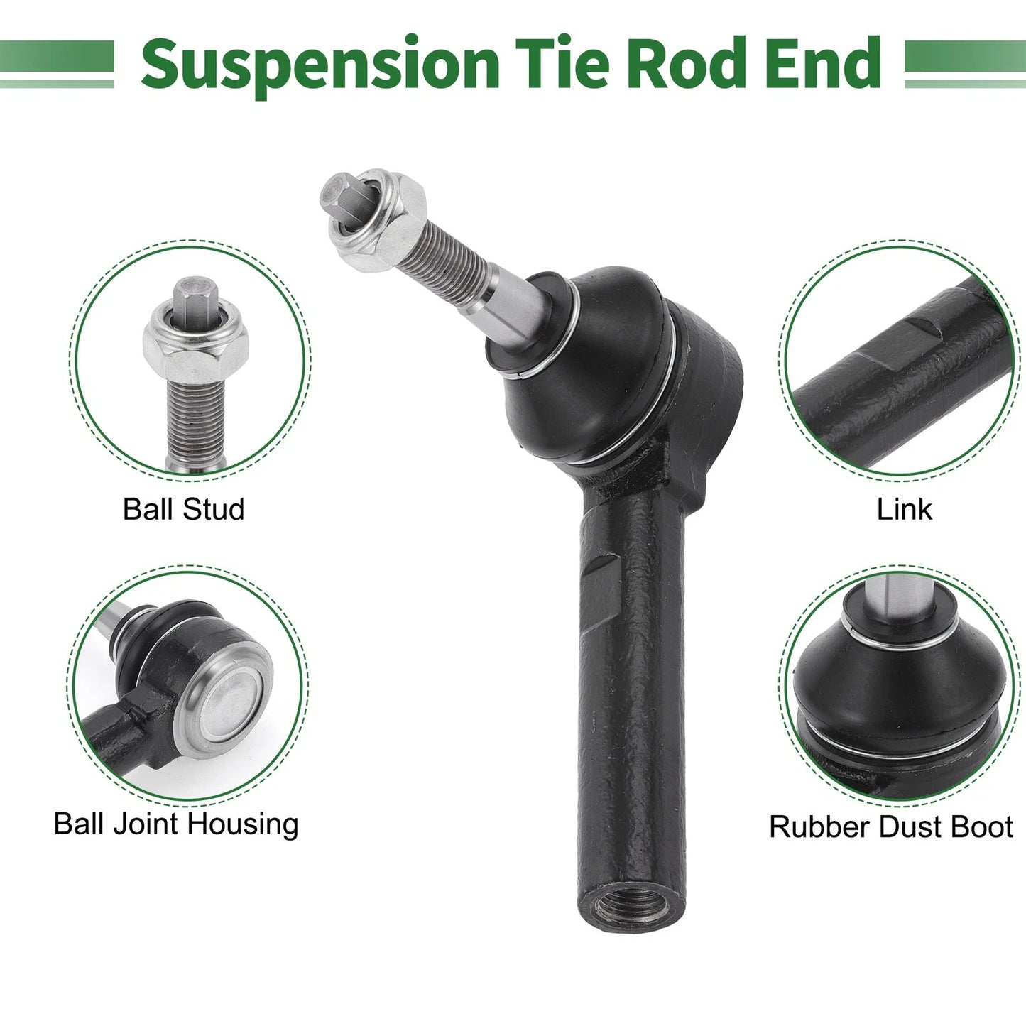 8 Pcs Front Suspension Kit Tie Rod Ends Sway Bar Links for Dodge