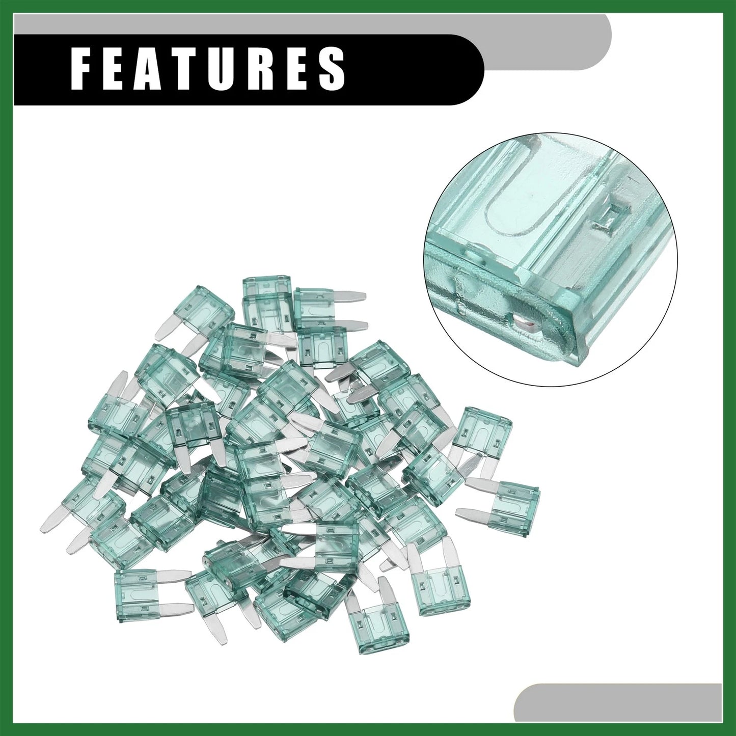 50 Pcs Mini 1AMP Blade Fuses for Car Short Circuit Protection