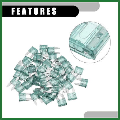 50 Pcs Mini 1AMP Blade Fuses for Car Short Circuit Protection