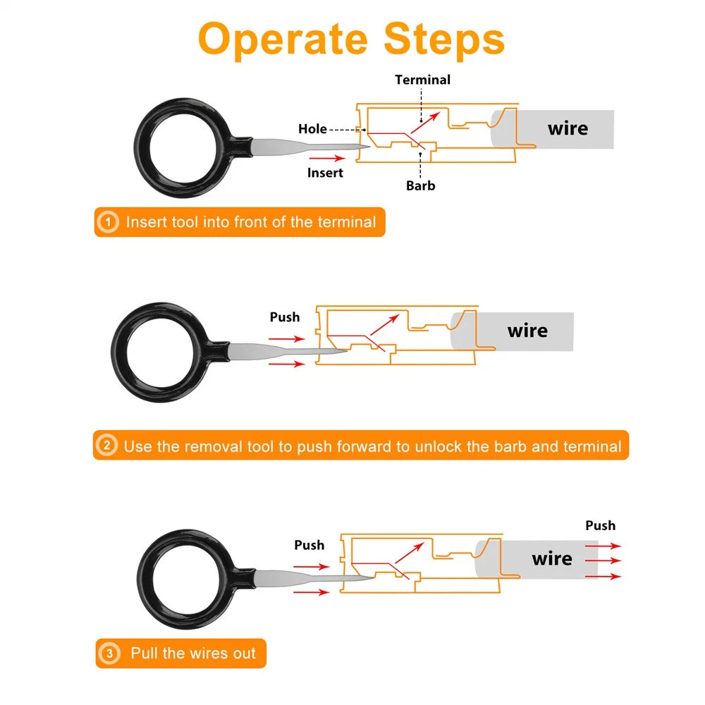 Pin Ejector Wire Kit for Universal Connector Terminal Removal Tool