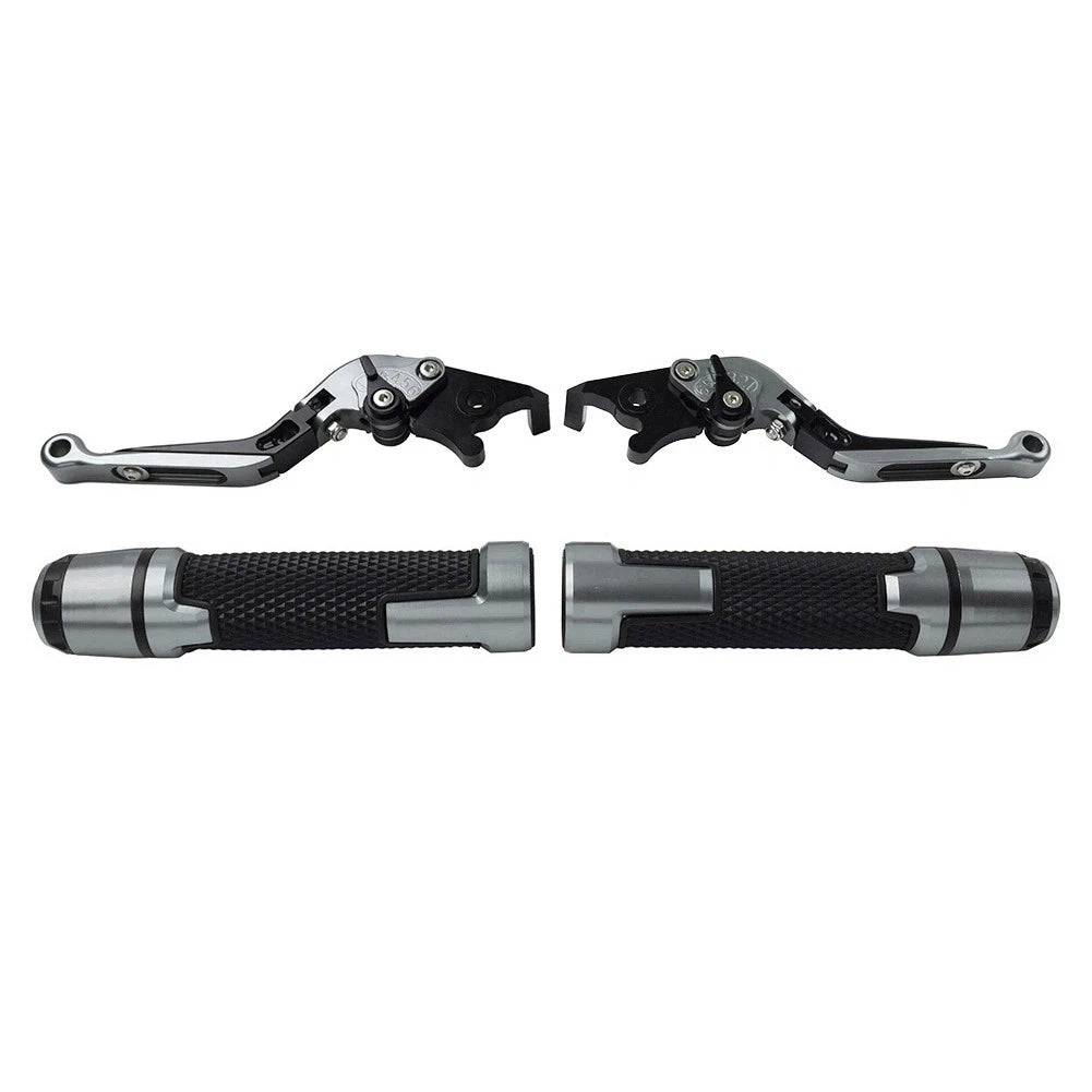 Folding Extendable Brake Clutch Levers & Handlebar Grips for Suzuki GSR750