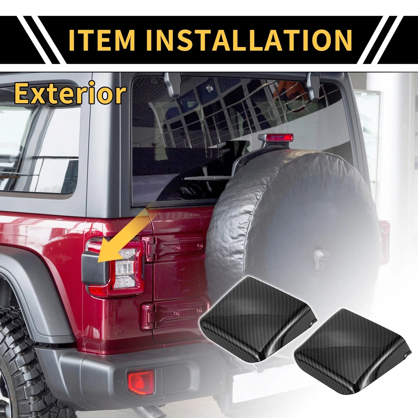 Carbon Fiber Tail Light Cover Trim for Jeep Wrangler JL JLU (2018-2023)