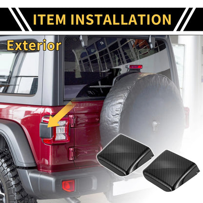 Carbon Fiber Tail Light Cover Trim for Jeep Wrangler JL JLU (2018-2023)