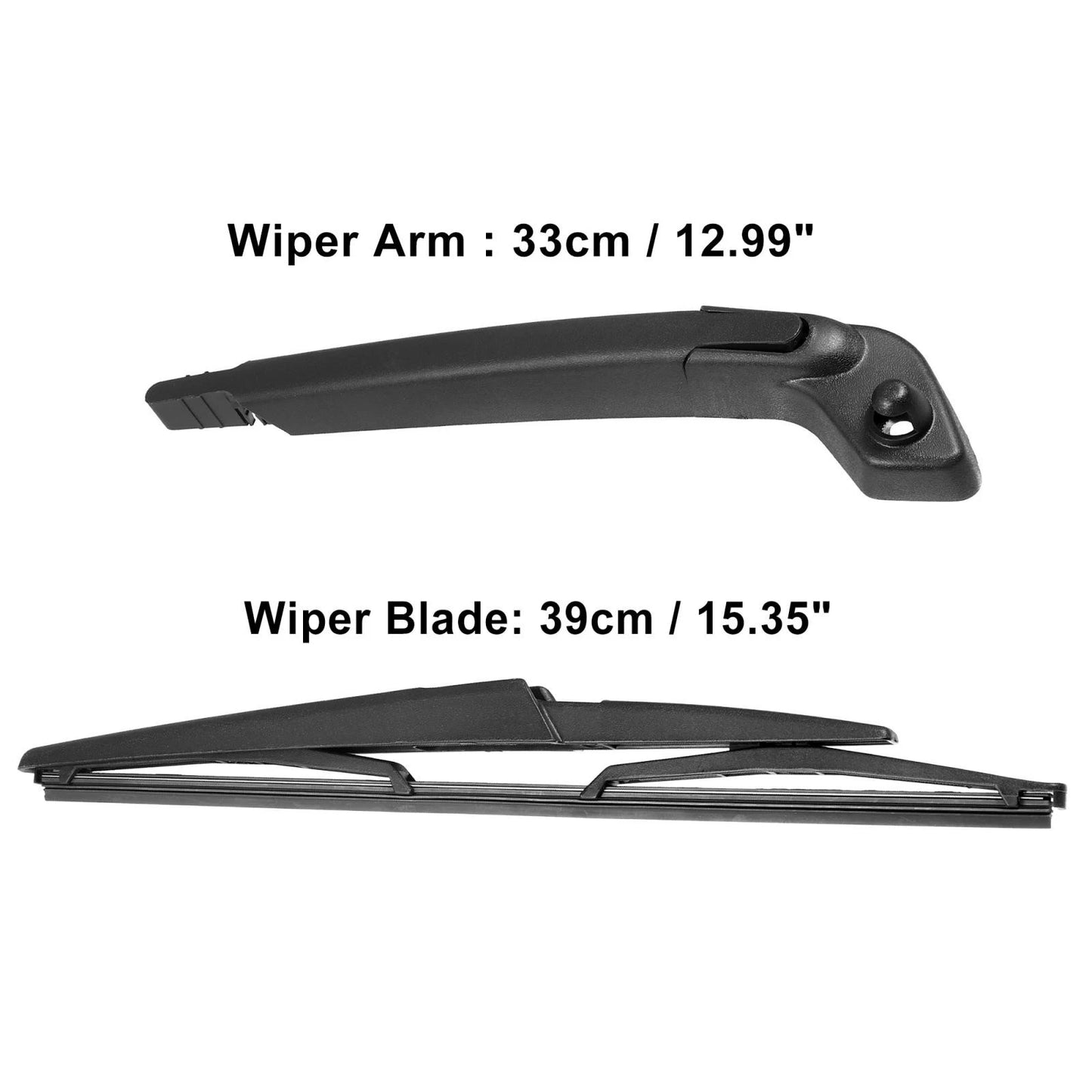 15" Rear Windshield Wiper Blade Arm Set for Volvo V70 (2004-2007)
