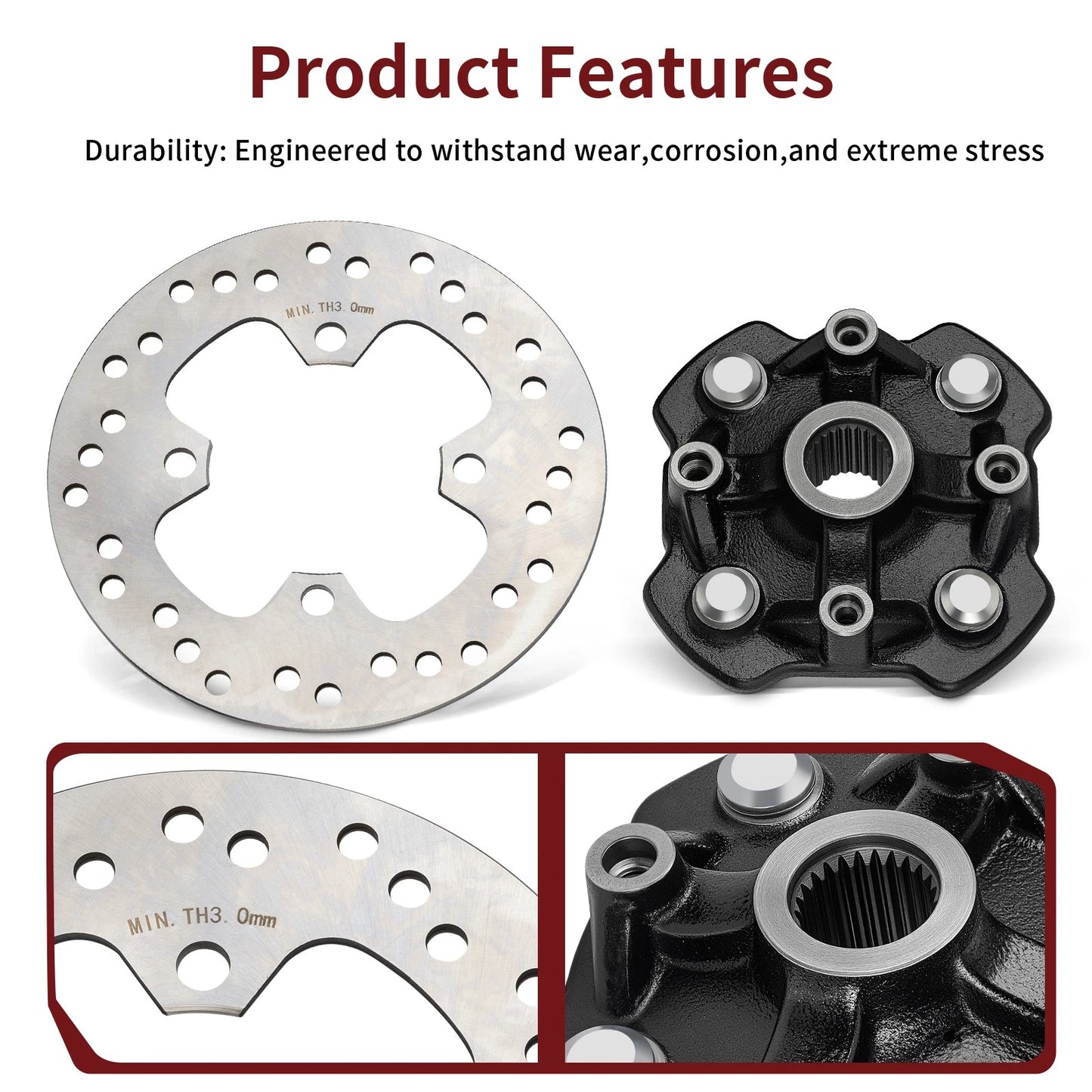 Front Left/Right Wheel Hub Brake Disc for Honda Rancher 420 (2014-2024)