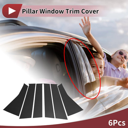Door Pillar Window Trim for Nissan NOTE E12/E13 2009-2022 Black Carbon Fiber