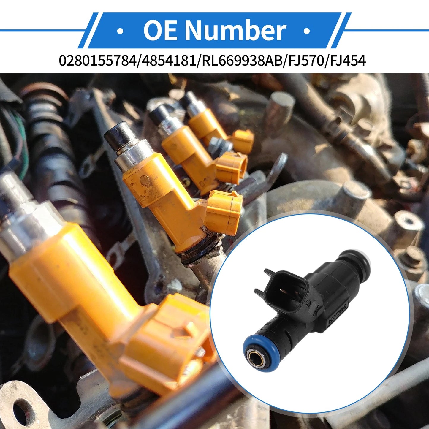Fuel Injector 1 x No.0280155784 for Jeep Cherokee 4.0L (1999-2001)