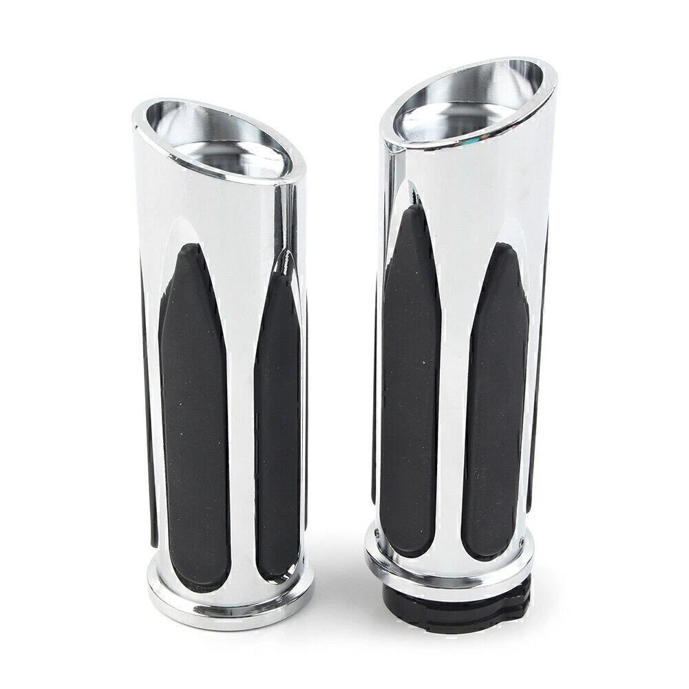 Chrome Handlebar Hand Grips for Harley Touring Road Electra Glide Softail (N/A)