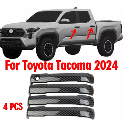 4pcs / Carbon Fiber Side Door Handles Cover Trim for Toyota Tacoma (2024–2024)