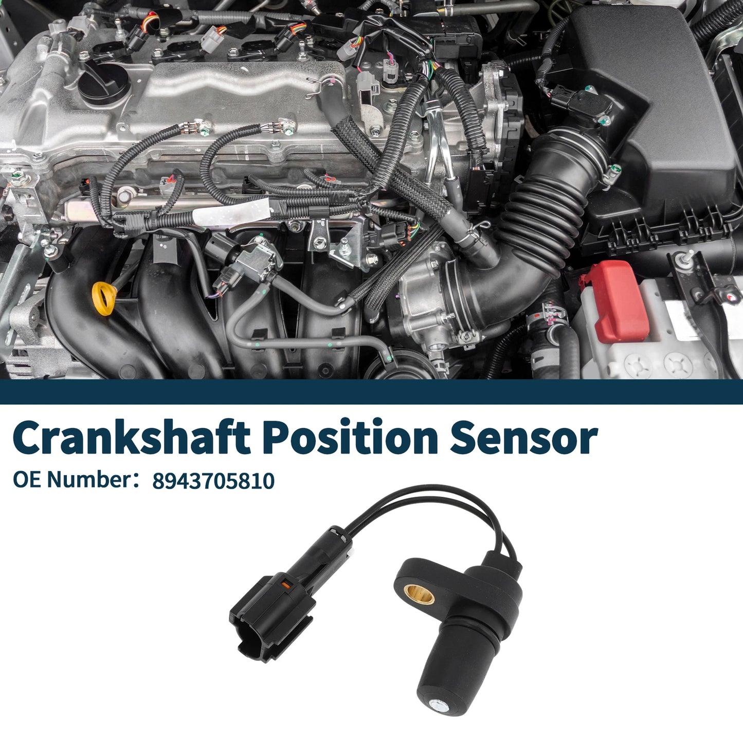 Crankshaft Position Sensor for Isuzu NKR NPR 4HK1 6HK1 (2000-2023) 1 x Black