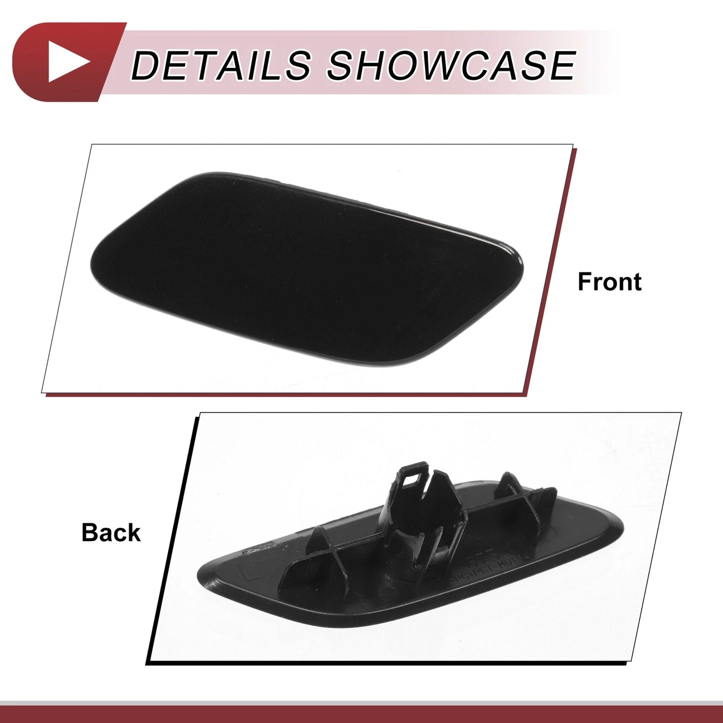 Front Left Washer Nozzle Cover for Lexus RX350 (2019-2022) Black 1 Pcs