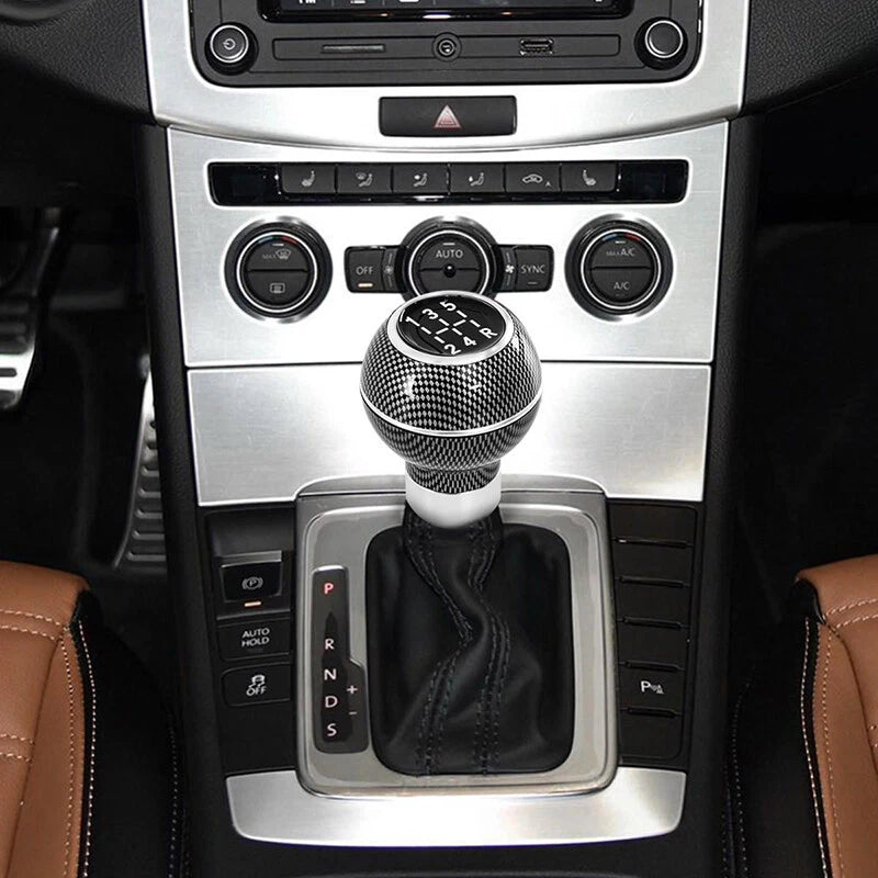 Carbon Fiber Black Round Ball Gear Shift Knob for Universal Cars