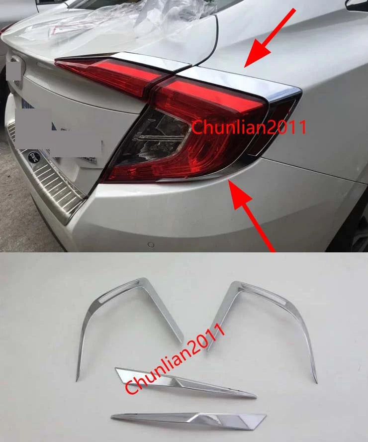 Rear Tail Light Lamp Cover Trim for Honda Civic 10th Gen 4dr Sedan (2016-2017)