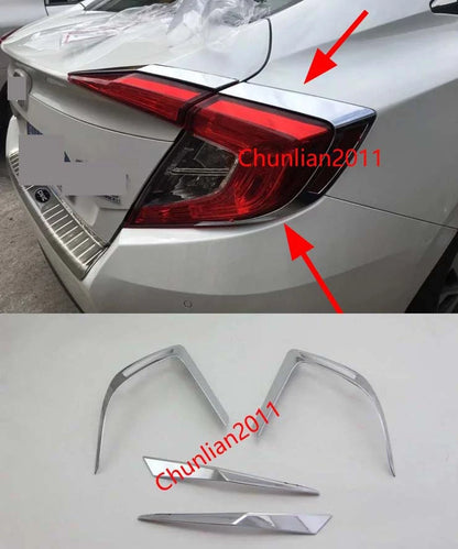 Rear Tail Light Lamp Cover Trim for Honda Civic 10th Gen 4dr Sedan (2016-2017)