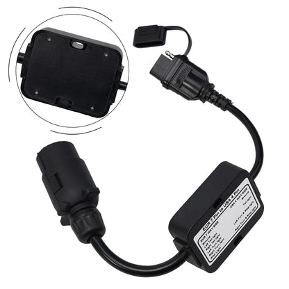Trailer Light Converter European Round 7-Pin to 4-Way Flat Connector