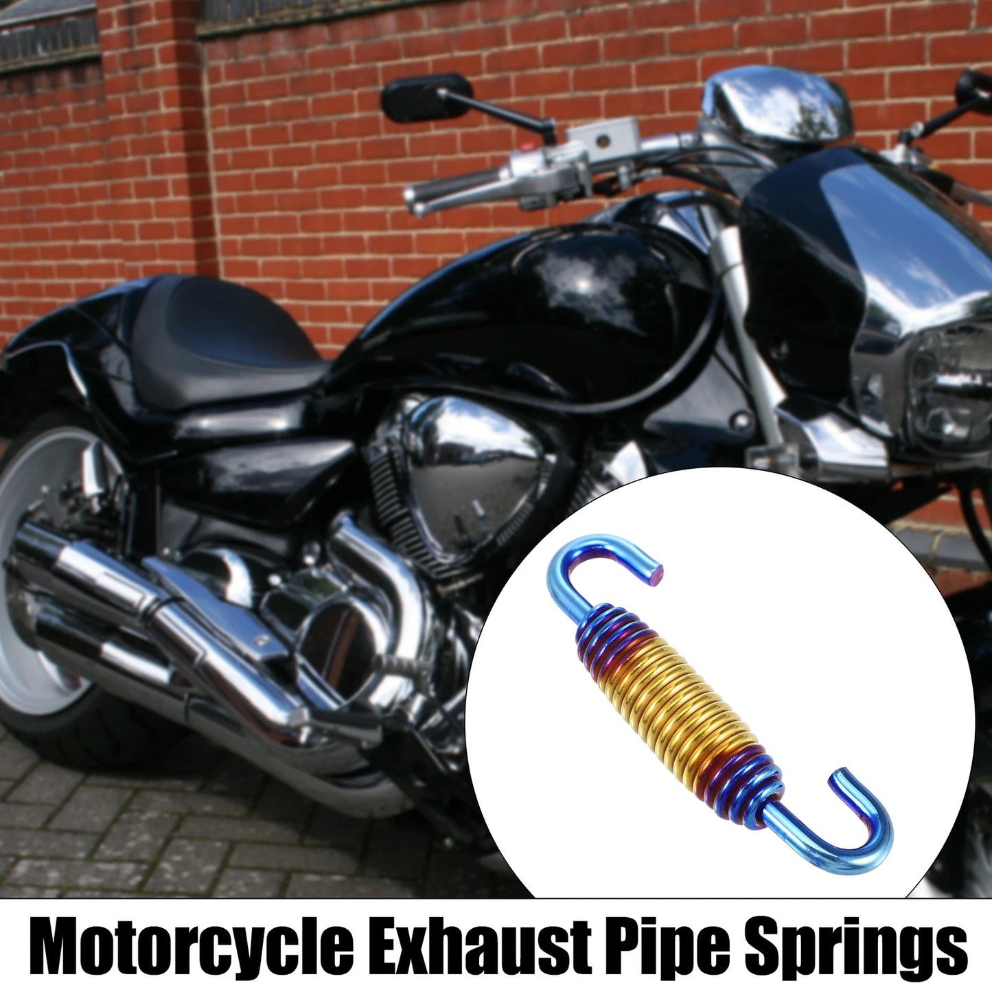 6 x Pcs 58mm 2.28" Motorcycle Muffler Exhaust Pipe Spring Universal Gold Tone