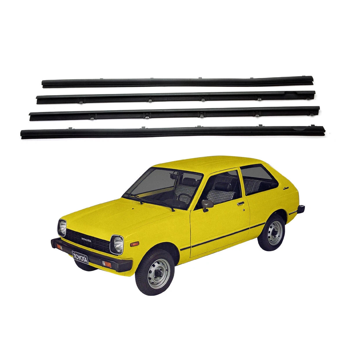 Front Door Glass Weatherstrip for Toyota Starlet KP60/KP61/KP62 1978-1984