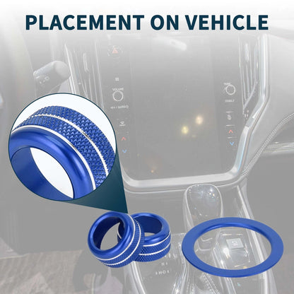 Engine Start Button Knob Cover Ring 3 x for Subaru WRX (2022-2023) Blue