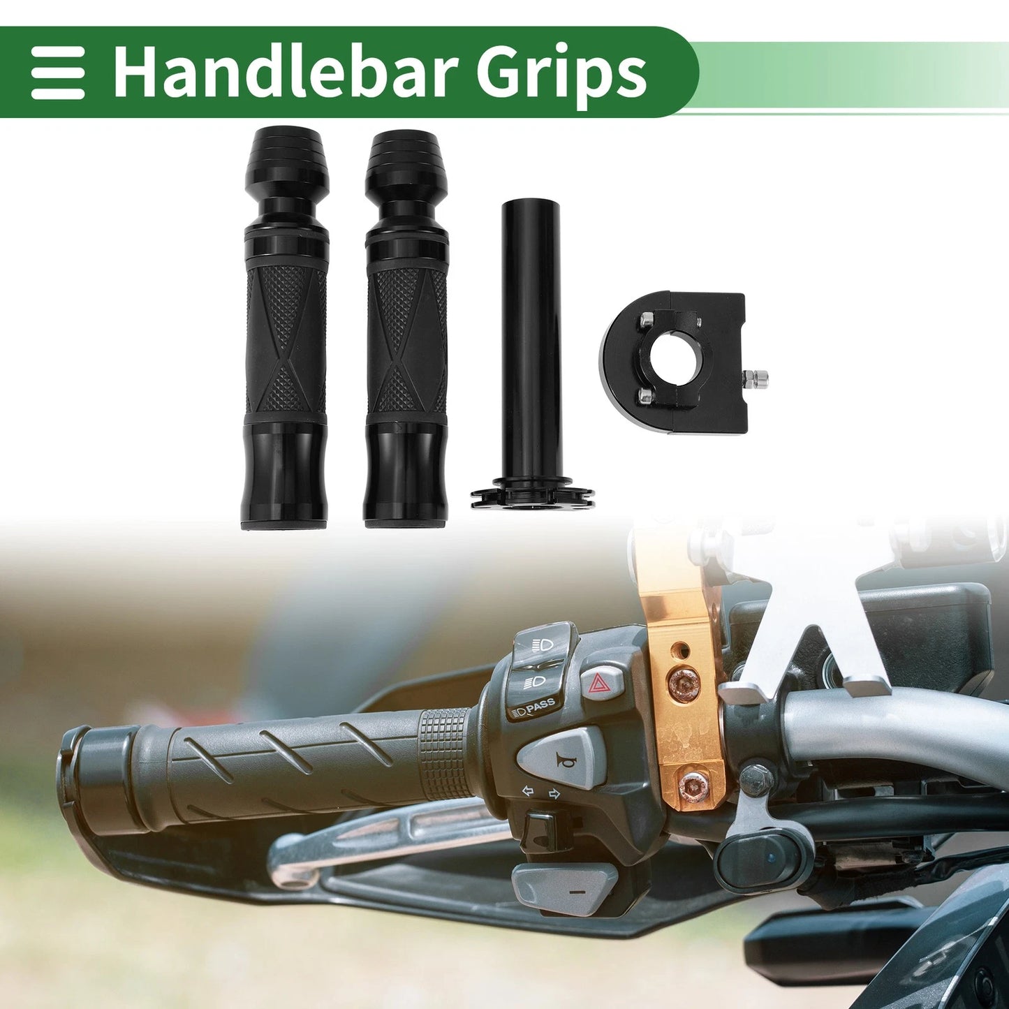 7/8" 22mm Motorcycle Hand Grips Cover Kit End Grips