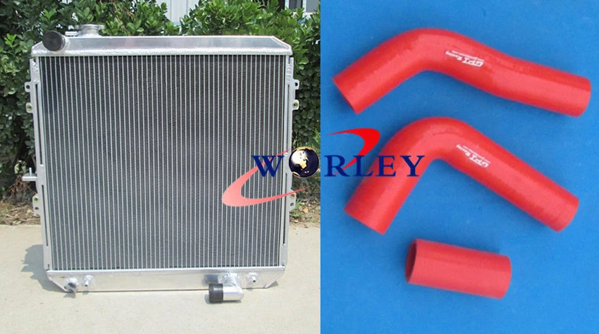 52mm Aluminum Radiator & Hose for Toyota Hilux LN106 LN111 2.8L Diesel (88-97)