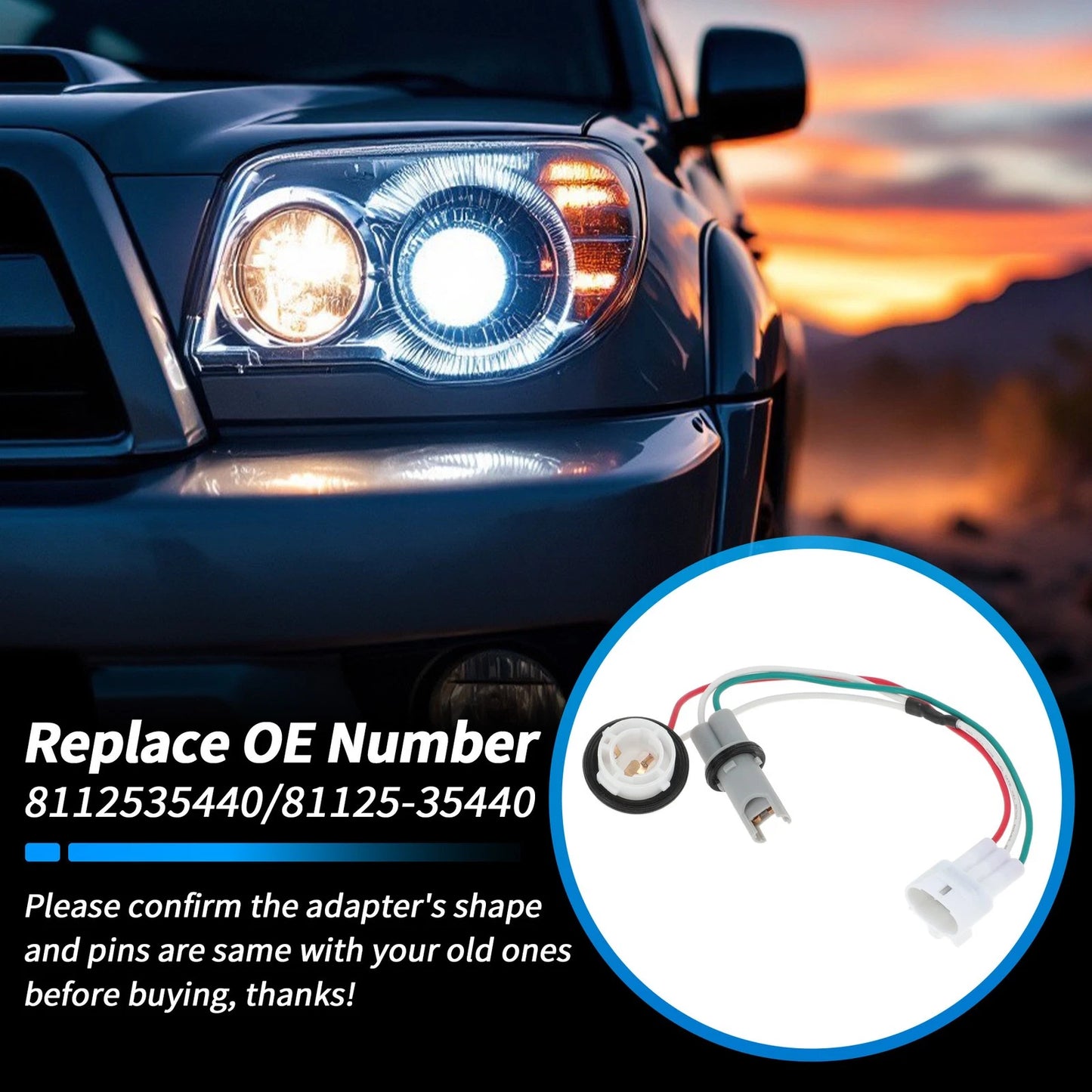 Headlight Bulb Socket Wiring Harness for Toyota 4Runner (2005–2009)