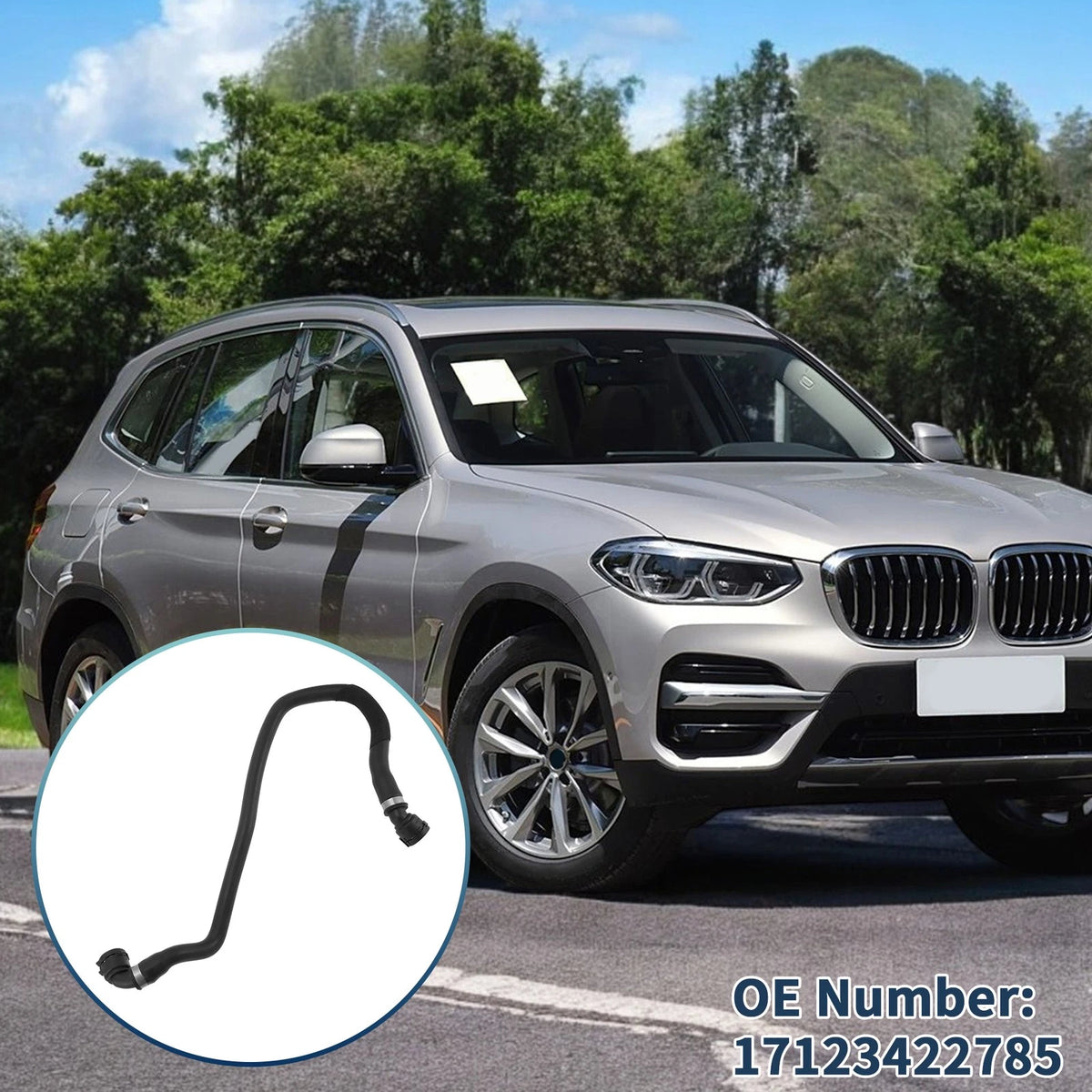 Radiator Hose for BMW X3 3.0L L6 (2007-2010) - Durable Rubber 1 x Hose