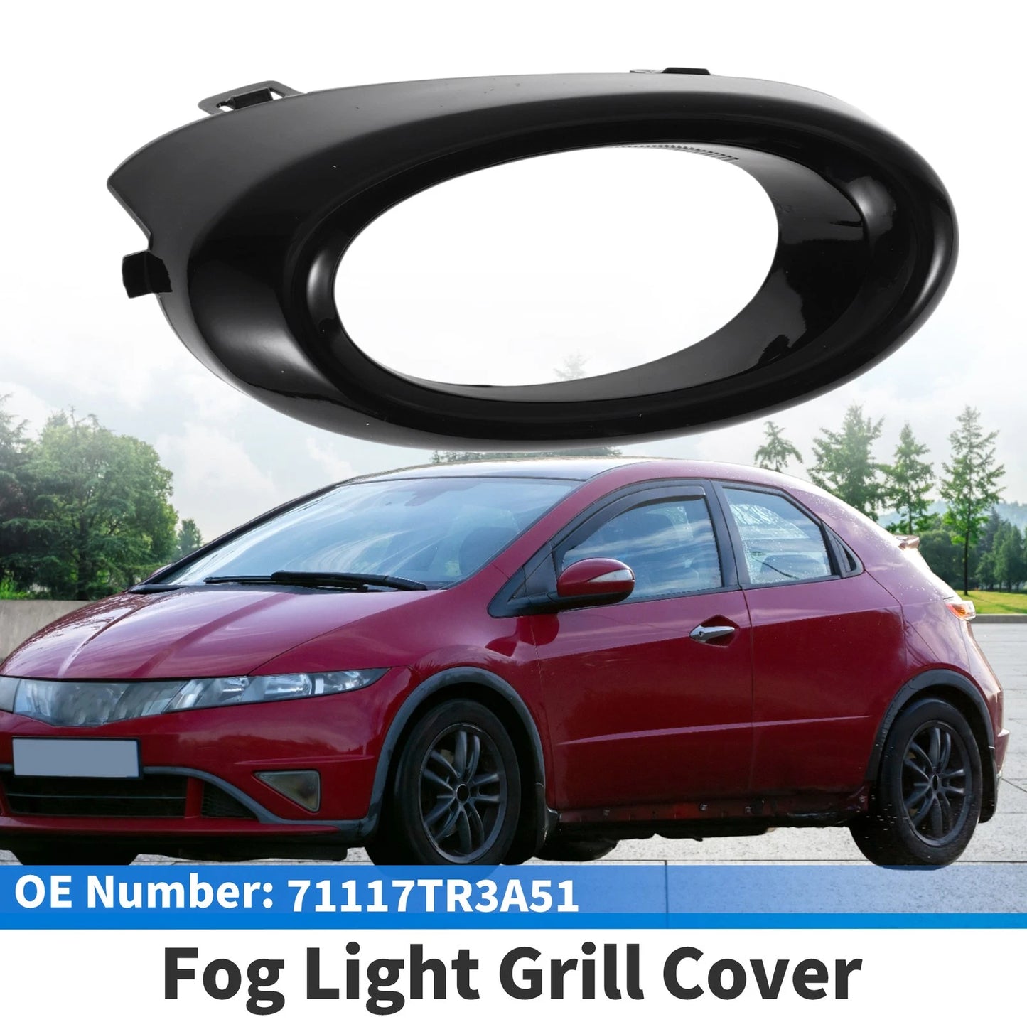 Front Left Fog Light Grill for Honda Civic (2014-2015)