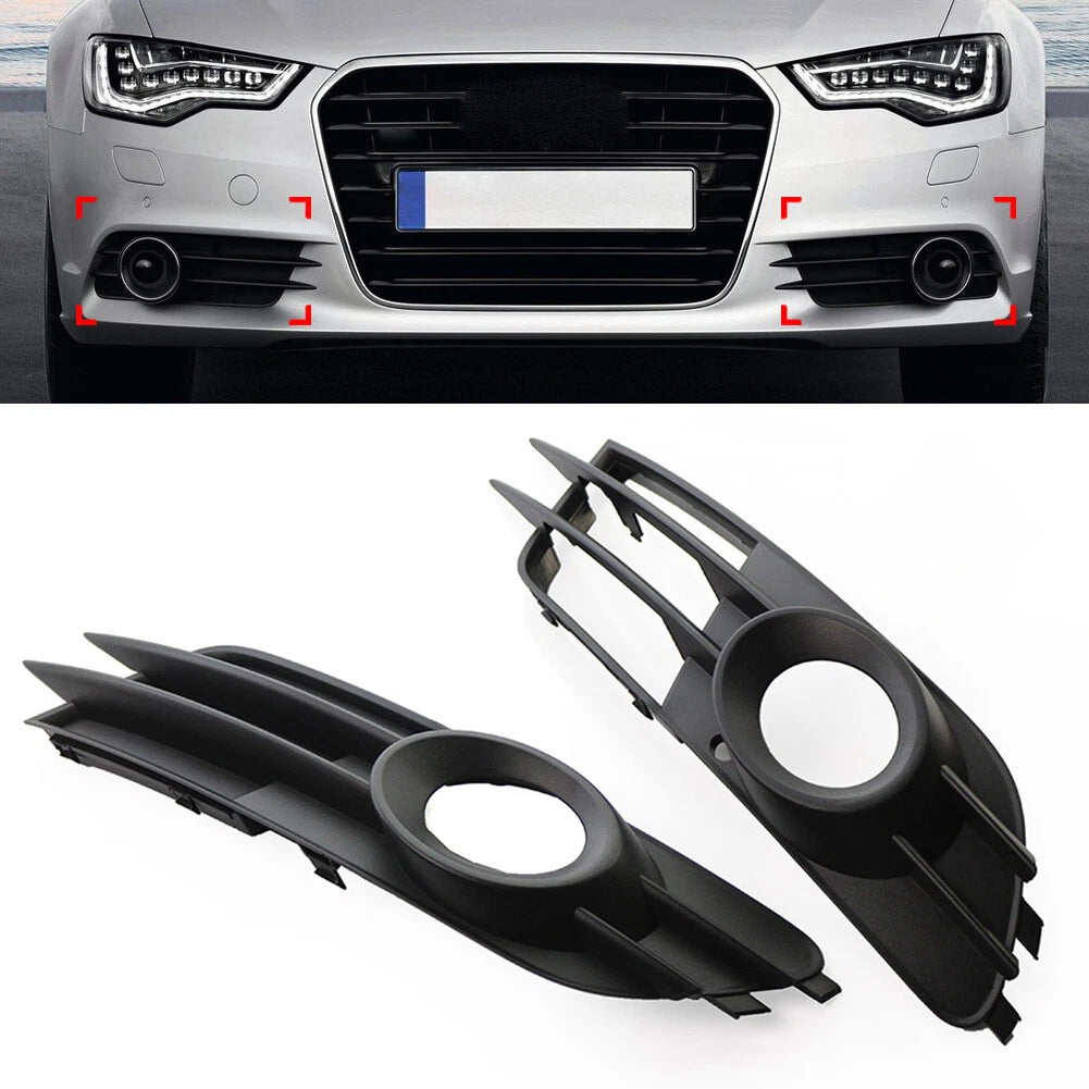 Front Bumper Fog Light Grille for Audi A6 C7 (2012-2015)