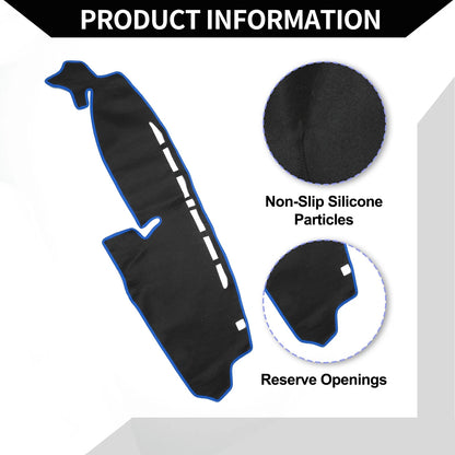 Dashboard Cover Mat for Honda N-BOX JF3/JF4 (2017-2020) Black Blue 1 Set