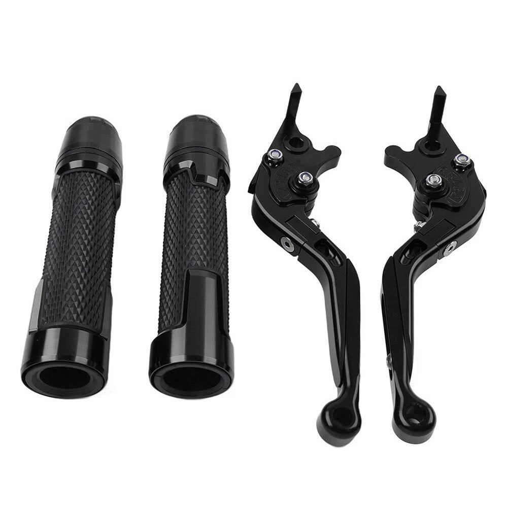 CNC Black Extendable Brake Clutch Lever Grip Set for Honda VFR1200 (2010-2016)