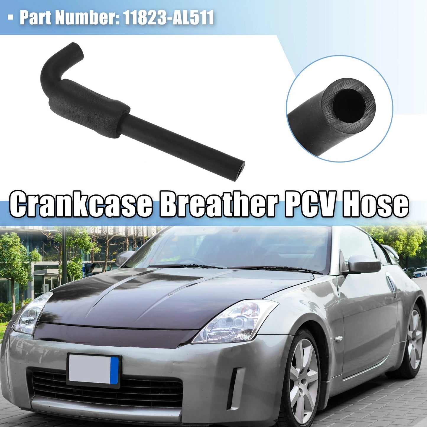 Crankcase Breather PCV Hose for Nissan 350Z (2003-2007) Black