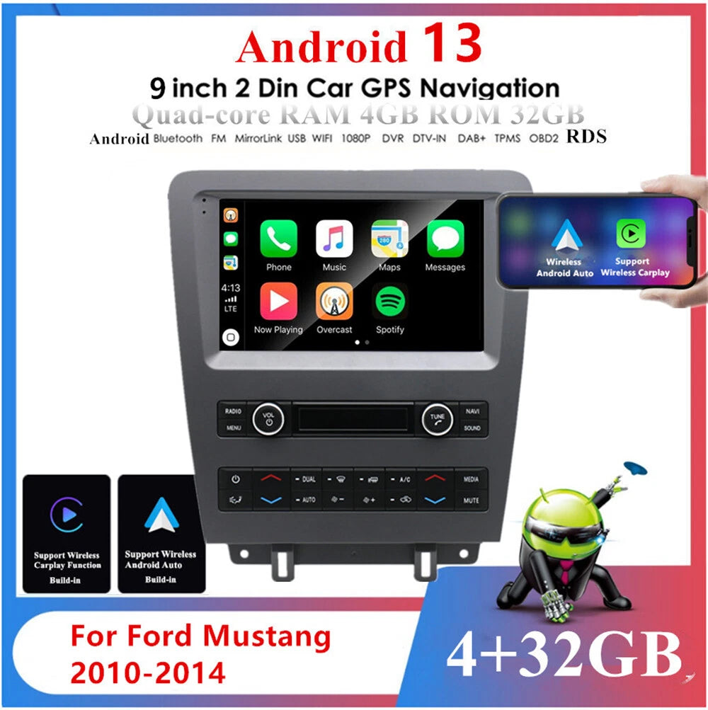 9" Stereo Radio GPS Wifi for Ford Mustang (2010-2014) Carplay 4+32GB