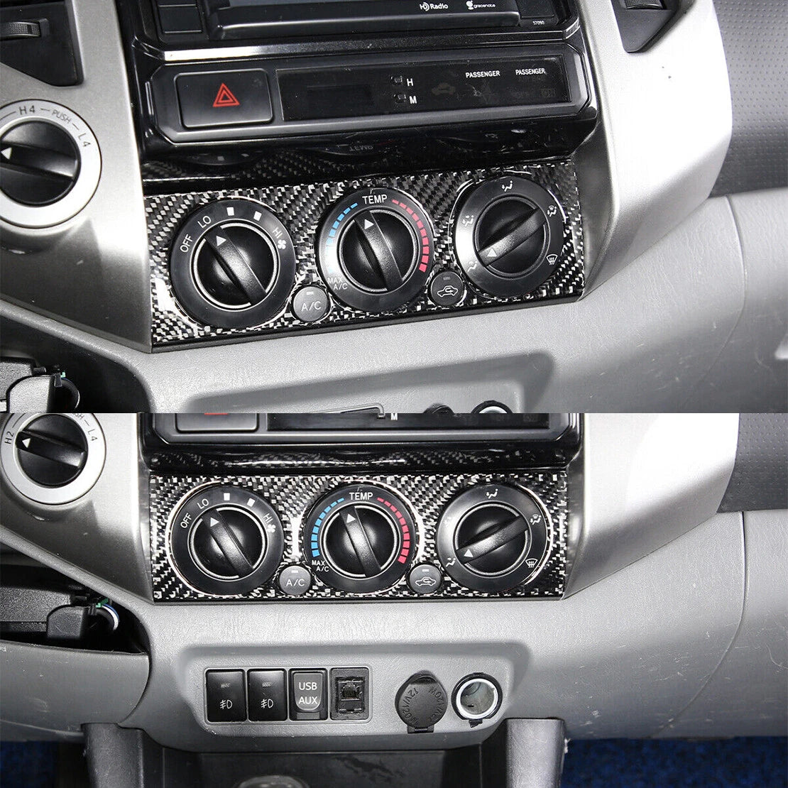 Carbon Fiber Air Conditioner Switch Trim Panel for Toyota Tacoma (2011-2015)