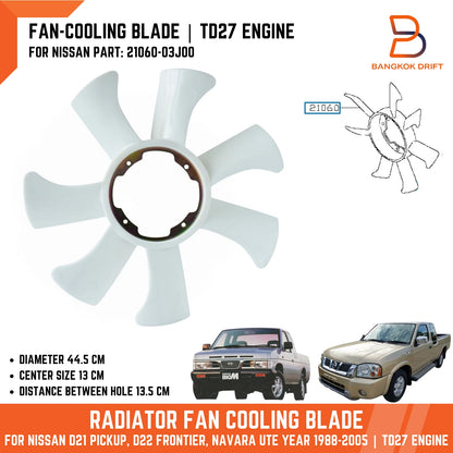 Radiator Cooling Fan Blade for Nissan Navara D21 D22 TD27 (1997-2004)