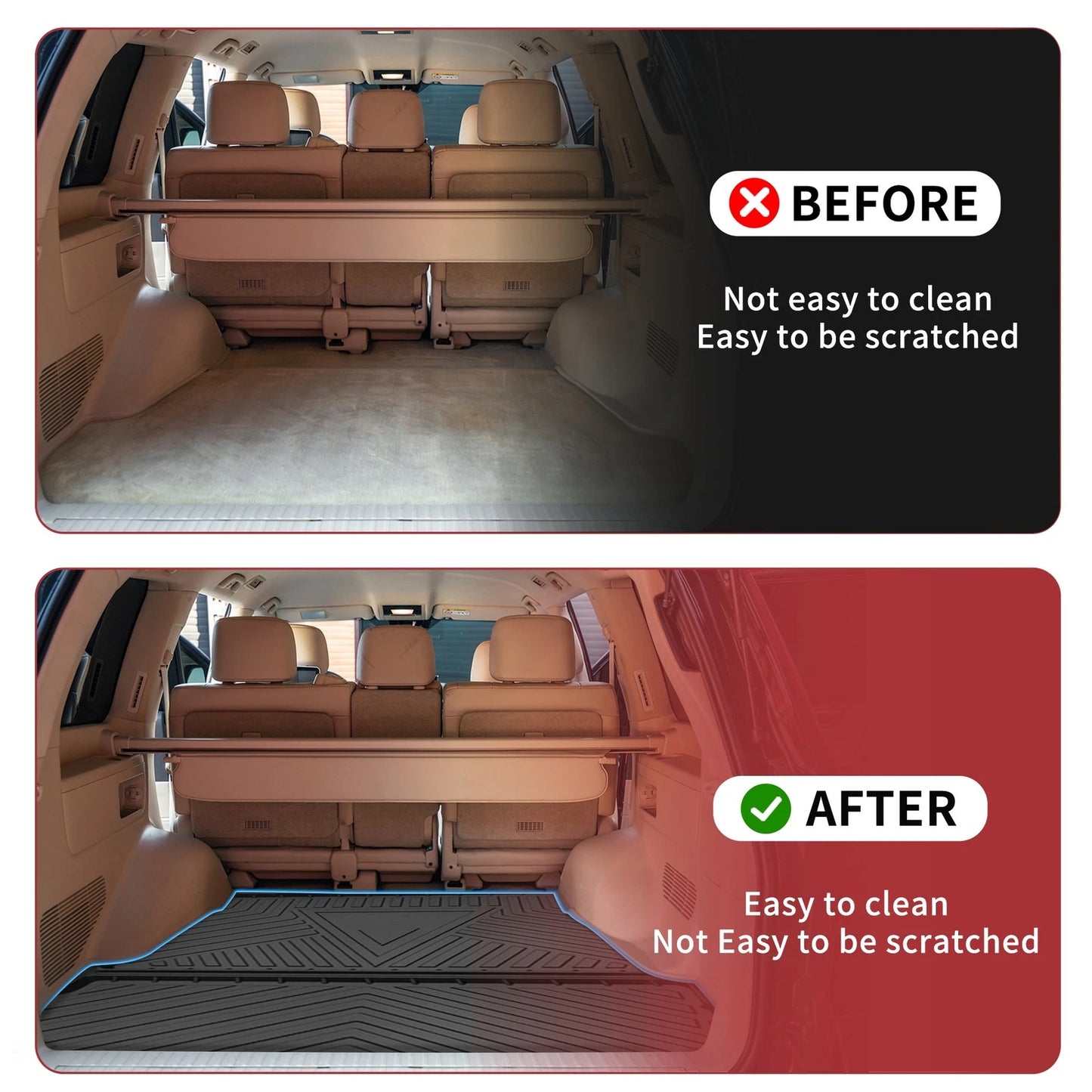 Flat Face Cargo Liner Trunk Mat for Volvo XC90 (2015-2024) 1 Pc