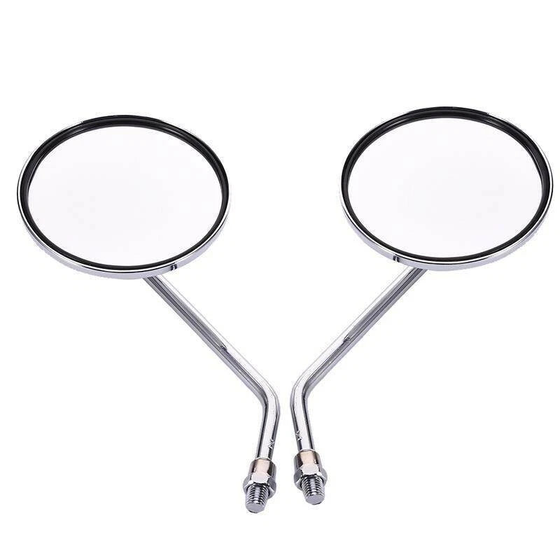 10mm Chrome Round Side Mirrors for Honda CB750, CL90, CB100, CL125 (1969-1982)