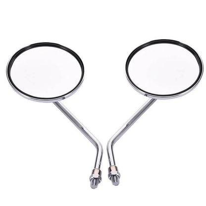10mm Chrome Round Side Mirrors for Honda CB750, CL90, CB100, CL125 (1969-1982)