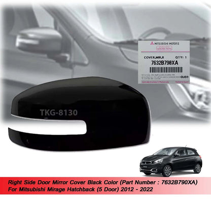RH Mirror Cover Black for Mitsubishi Mirage (2012-2022)