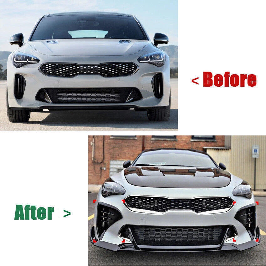 Front Bumper Side Vent Grill Blade Trim Cover for KIA Stinger (2017-2023)