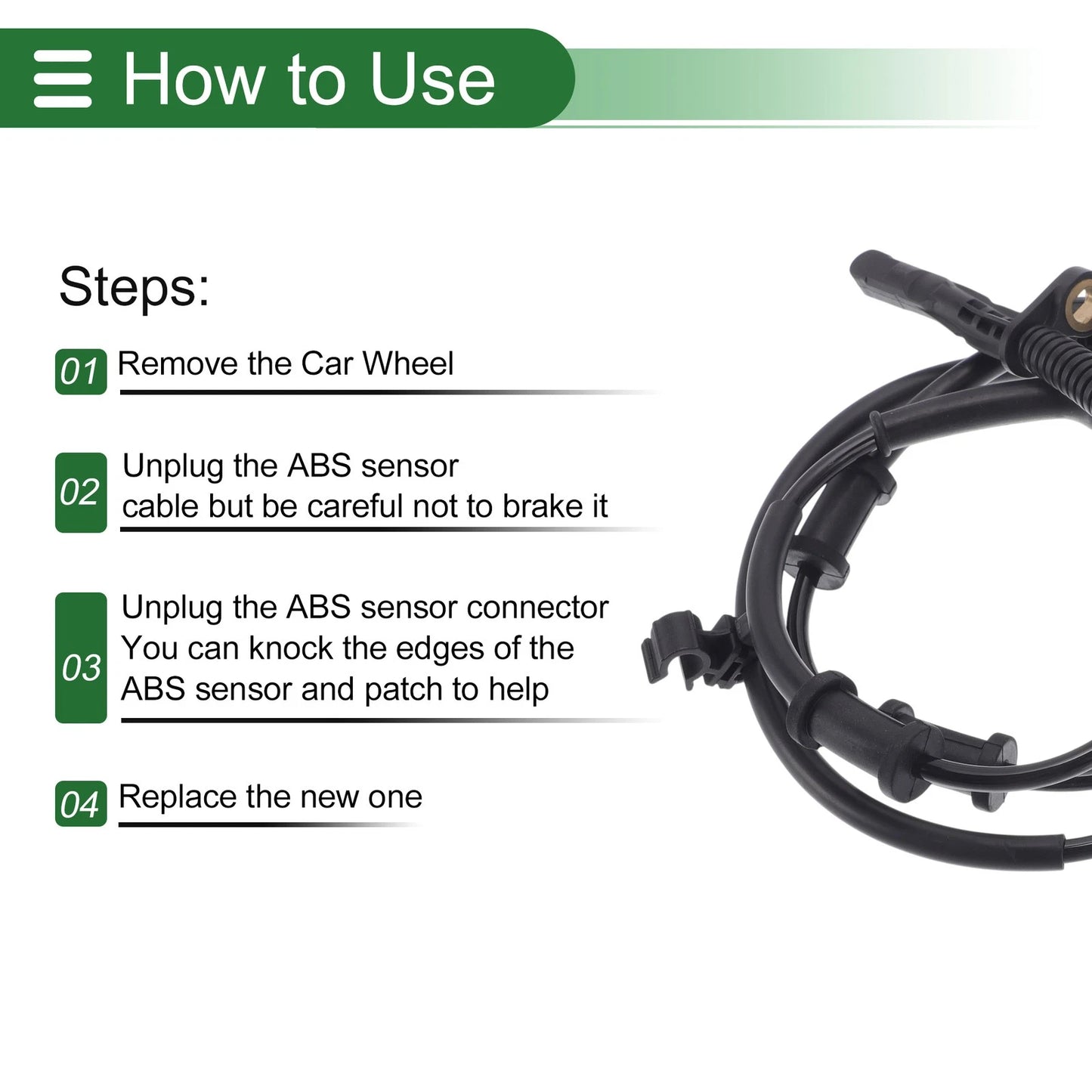 ABS Wheel Speed Sensor for Jeep Wrangler (2018-2022) - 1 x Sensor