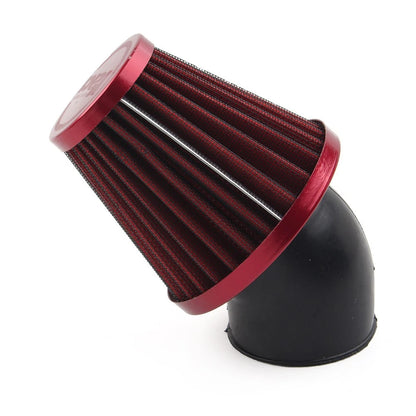 48mm Air Intake Filter Cleaner for Motorcycle - Rubber Bend Inlet, Stainless Steel Mesh