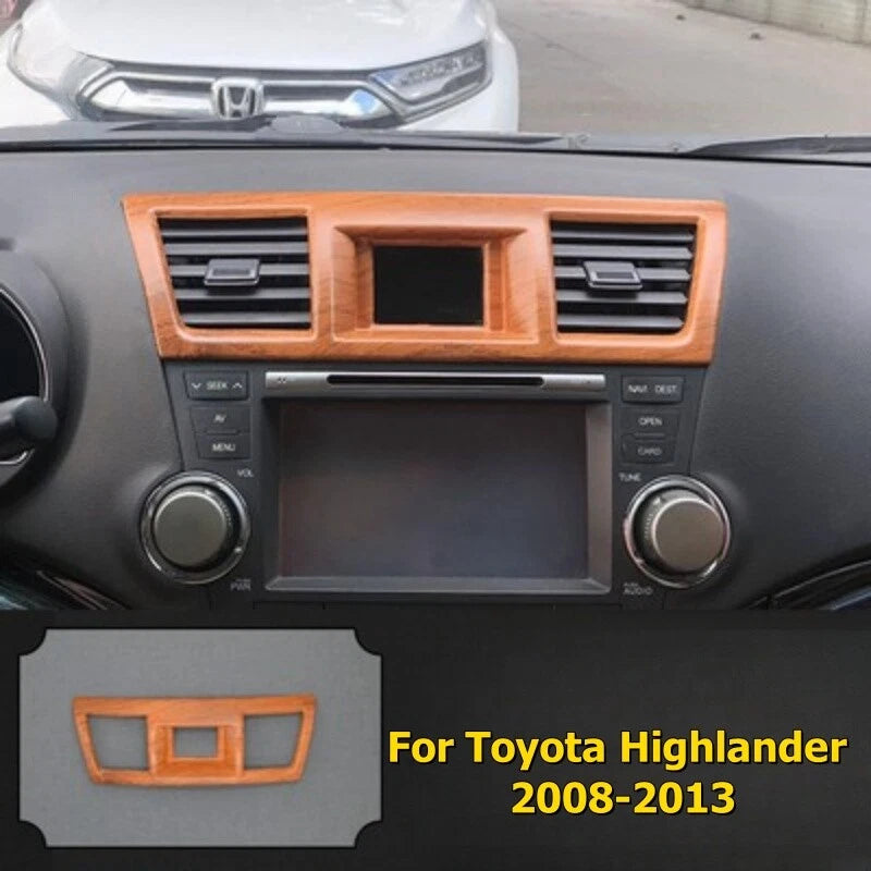 Wood Grain AC Air Outlet Vent Cover Trim for Toyota Highlander (2008–2013)