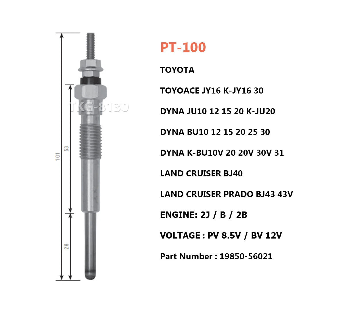 4 x Glow Plugs for TOYOACE LAND CRUISER PRADO DYNA (1985-2001)