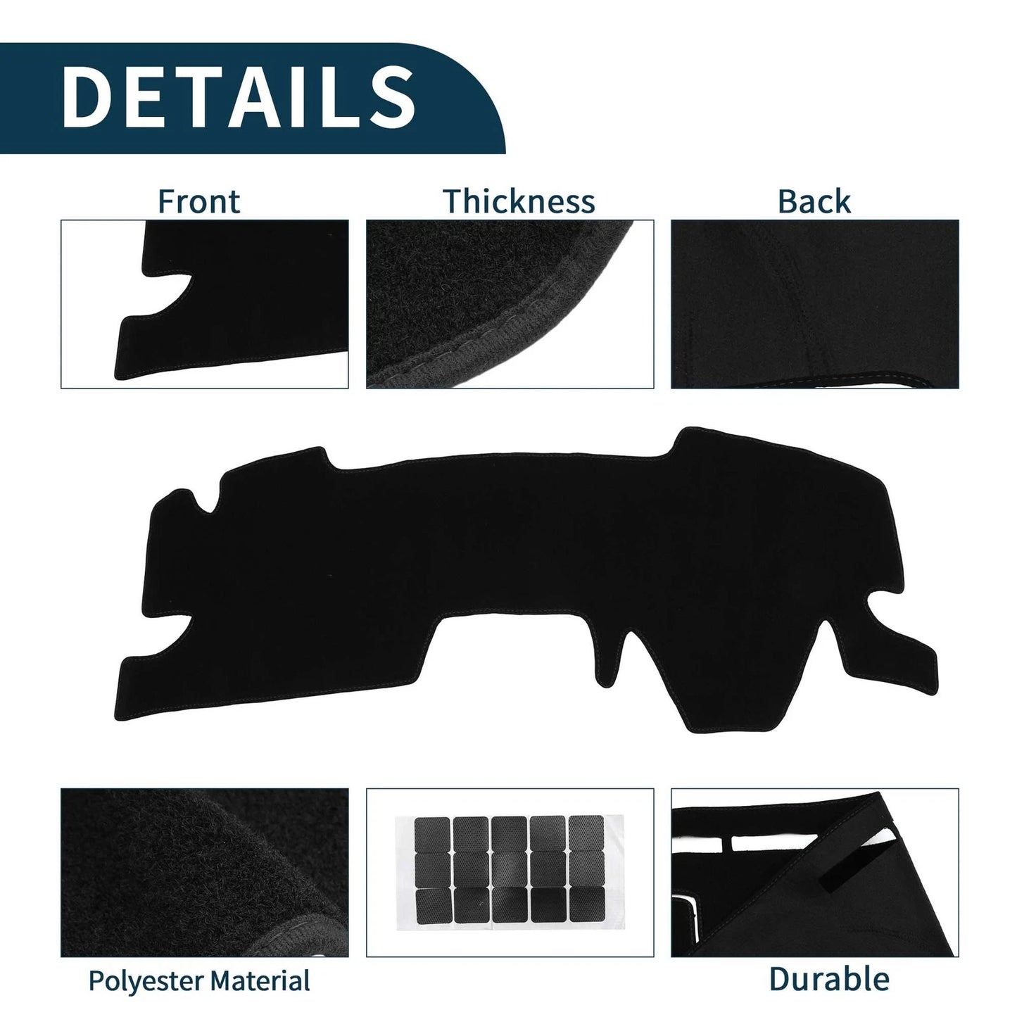 Dashboard Cover Mat for Toyota Yaris Cross (2023) - Black 1 Set