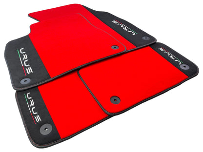 Red Floor Mats for Lamborghini Urus 2018-2024 with Alcantara Leather