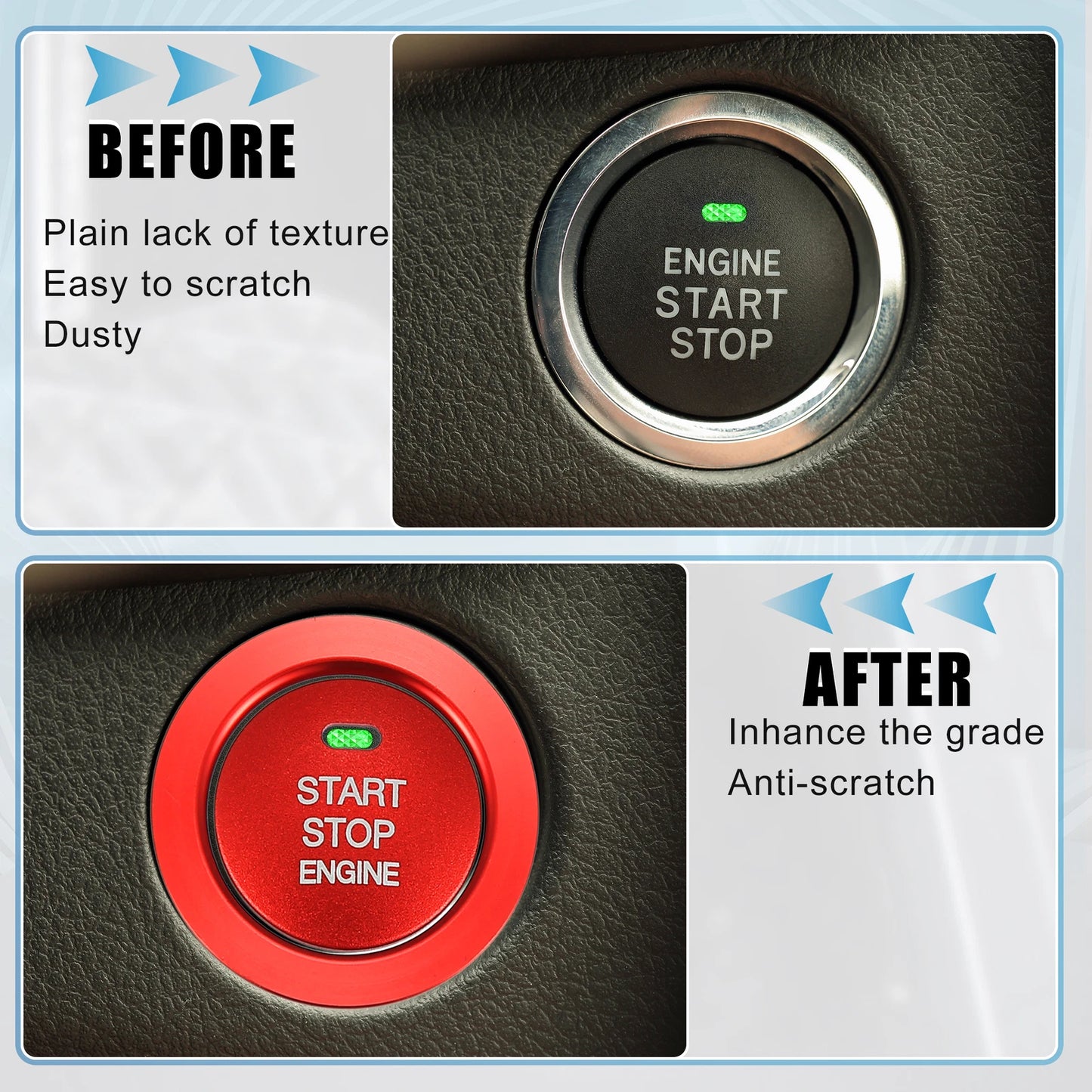 Engine Start Stop Push Button Cover Kit for Subaru 2013-2022 Red